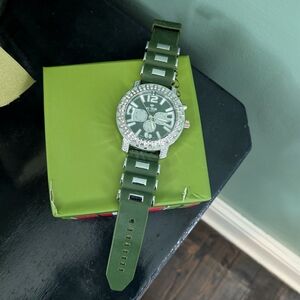 Green Watch with Rhinestone Bezel And Lights